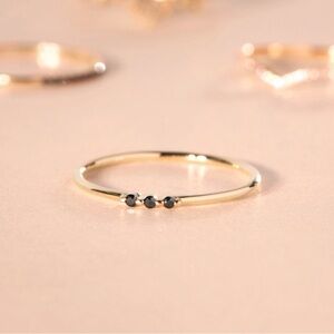 Catbird Black Diamond Petite Fairy Light Ring